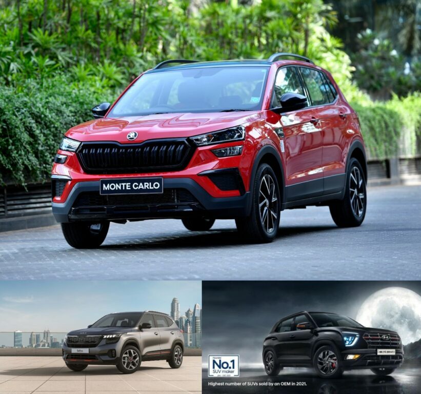 Hyundai Creta Knight Edition Vs Kia Seltos X Line Vs Skoda Kushaq Monte