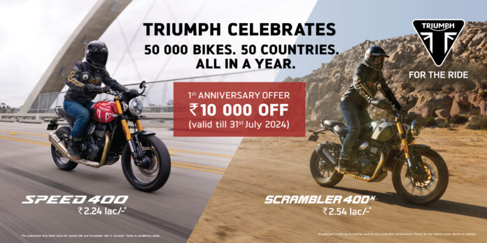 Triumph 400 Bikes Celebrate One Year With Discounts And Mega Sales!